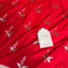 Royal Red Kanak Baali Banarasi Mashru Silk Saree