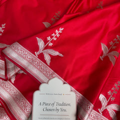 Royal Red Kanak Baali Banarasi Mashru Silk Saree