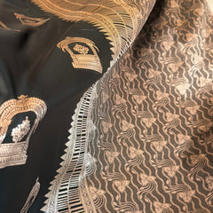 Royal Black Mehraab Banarasi Mashru Silk Saree