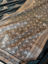 Royal Black Mehraab Banarasi Mashru Silk Saree