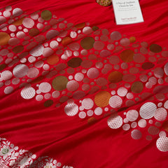 Royal Red Tilfi Daira Banarasi Mashru Silk Saree