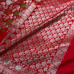 Royal Red Tilfi Daira Banarasi Mashru Silk Saree