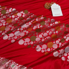 Royal Red Tilfi Daira Banarasi Mashru Silk Saree