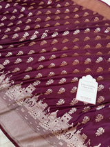 Garnet Wine Trishul Ghat Banarasi Mashru Silk Saree