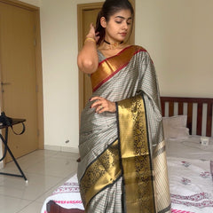 Elegant Kattam Silk Saree with Zari Contrast Border