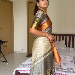 Elegant Kattam Silk Saree with Zari Contrast Border