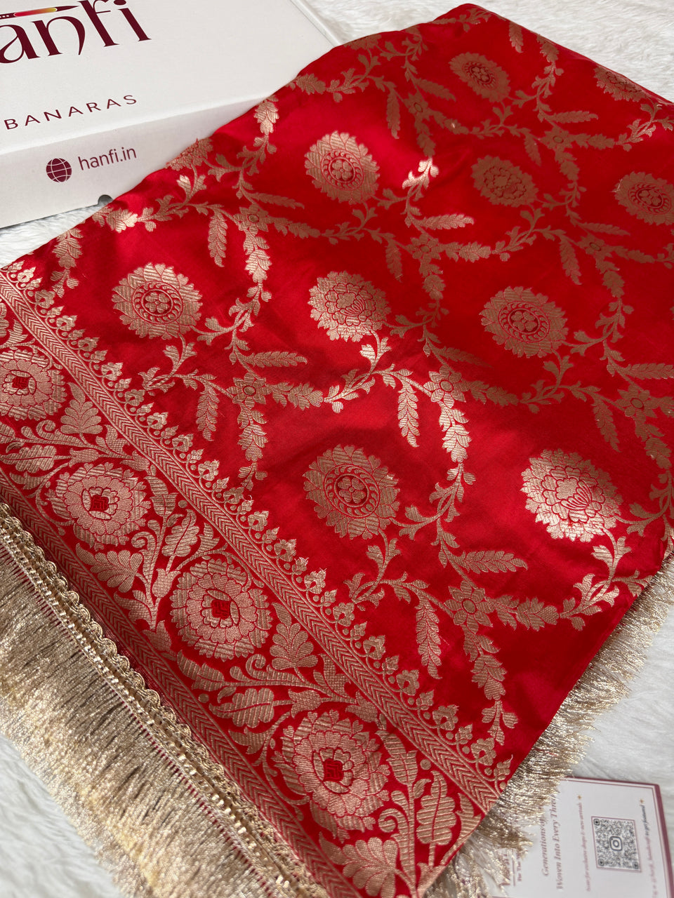 Rich Red Nita Ambani Inspired Banarasi Handloom Pure Katan Silk Saree