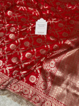 Rich Red Nita Ambani Inspired Banarasi Handloom Pure Katan Silk Saree