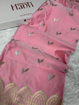 Rose Pink Sona Rupa Mehraab Banarasi Mashru Silk Saree