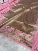 Rose Pink Sona Rupa Mehraab Banarasi Mashru Silk Saree