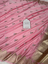 Rose Pink Sona Rupa Mehraab Banarasi Mashru Silk Saree
