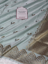 Mist Green Sona Rupa Mehraab Banarasi Mashru Silk Saree