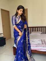 Royal Blue Banarasi Nazakat Soft-Silk Saree