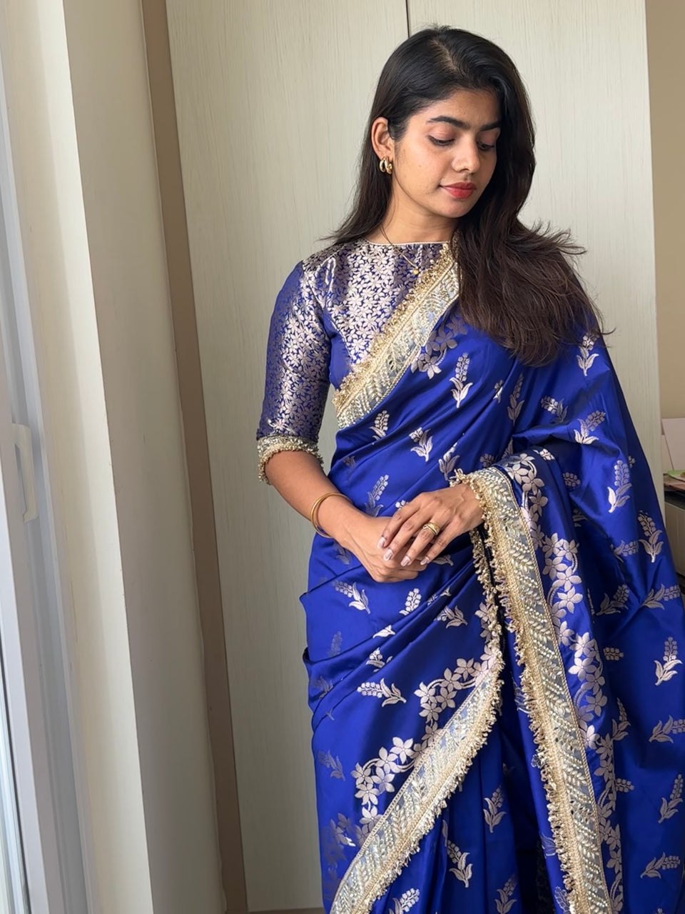 Royal Blue Banarasi Nazakat Soft-Silk Saree