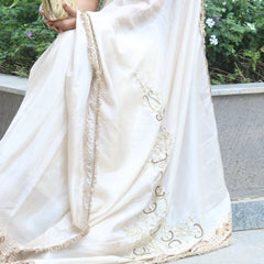 Shahnara-e-Taj Hand Zardozi Special Pallu Work Shimmery Tissue Silk Saree