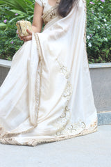 Shahnara-e-Taj Hand Zardozi Special Pallu Work Shimmery Tissue Silk Saree