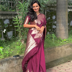 Traditional Banarasi Woven Soft Silk Temple Saree