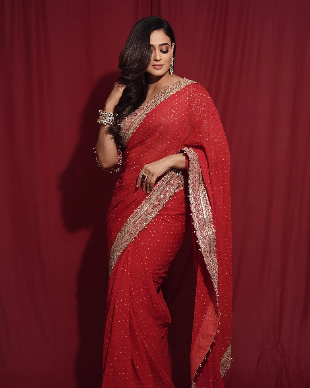 Shweta Tiwari Inspired Designer Georgette Saree