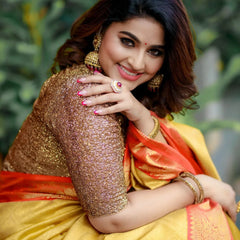 Captivating Banarasi Woven Tanchoi Mix Soft Silk Saree