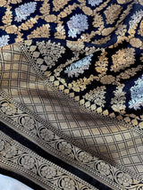 Nita Ambani Inspired Banarasi Semi Katan Silk Saree with Sona Rupa Zari